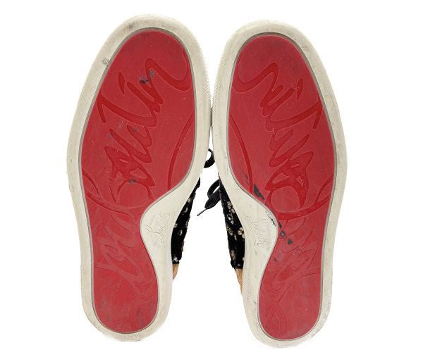 Christian Louboutin クリスチャンルブタン スタッズ ハイカットスニーカー 約25cm 中古  スパイク レッド ブラック 40 メンズ ブランド 靴 おしゃれ