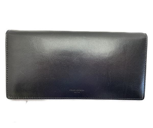 PELLE MORBIDA ペッレモルビダ 二つ折り長財布 中古  ブラック 黒 メンズ レザー 本革 ウォレット