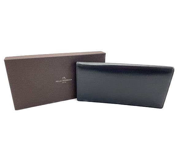 PELLE MORBIDA ペッレモルビダ 二つ折り長財布 中古  ブラック 黒 メンズ レザー 本革 ウォレット