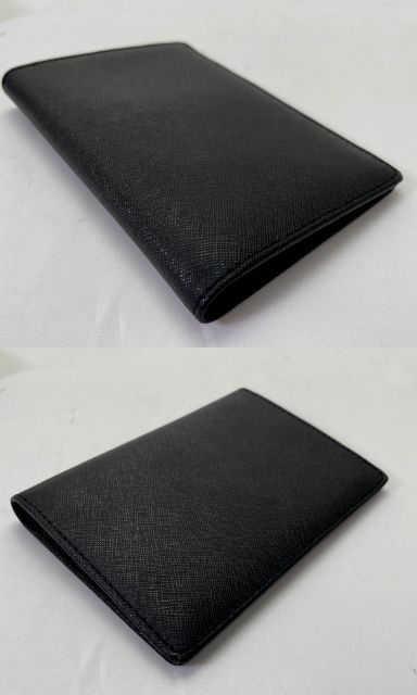 ARMANI COLLEZIONI アルマーニ コレツィオーニ パスポート カバー 中古  ホルダー レザー ブラック 黒 メンズ ブランド