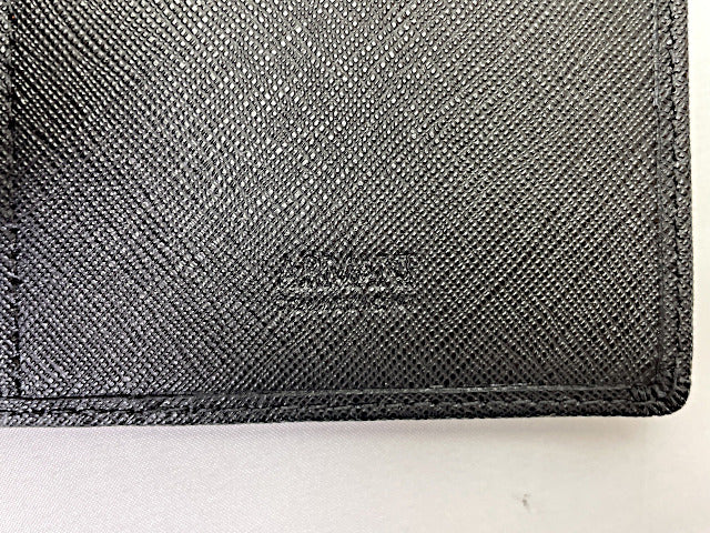 ARMANI COLLEZIONI アルマーニ コレツィオーニ パスポート カバー 中古  ホルダー レザー ブラック 黒 メンズ ブランド