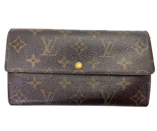 LOUIS VUITTON モノグラム ポシェット ポルト モネ クレディ M61725 中古  TH0081 二つ折り 長財布 ウォレット ブランド ユニセックス