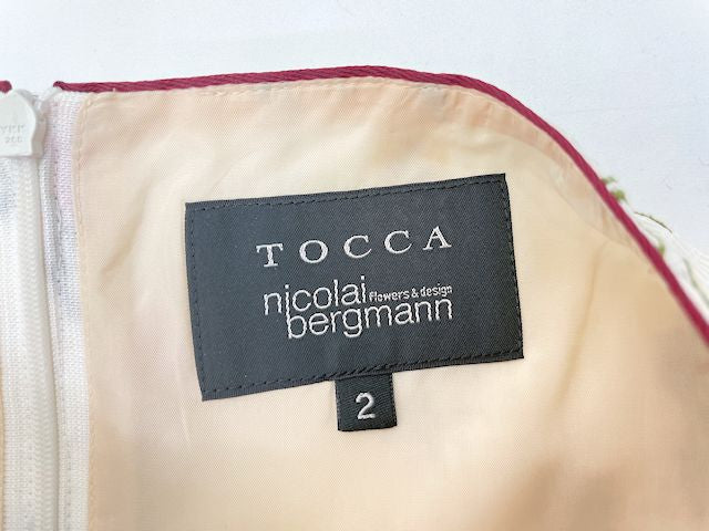 TOCCA Nicolai Bergmann トッカ ニコライバーグマン コラボ ノースリーブワンピース 2 中古  花柄 フラワー ボタニカル 刺繍 レディース Mサイズ ブランド