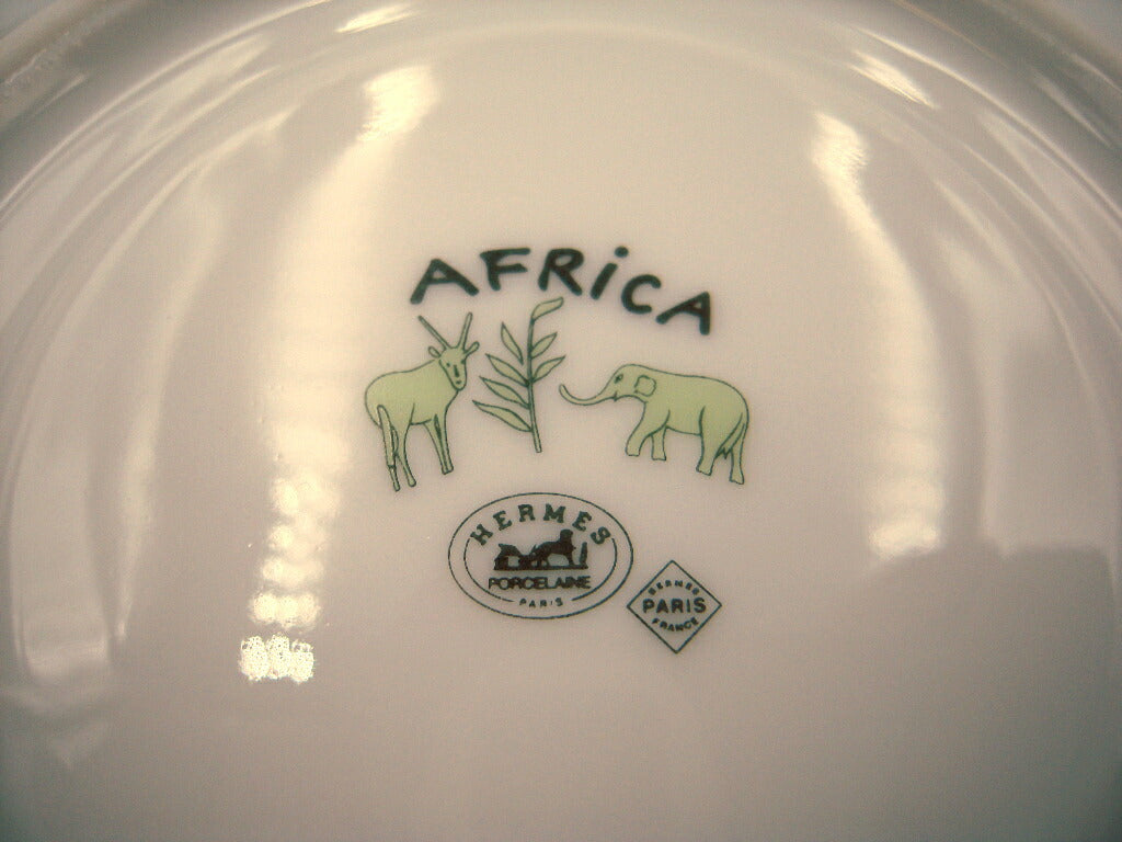 HERMES AFRiCA 18cmプレート 中古  エルメス アフリカ 皿 ソーサー 洋食器 動物 象 猿 アニマル