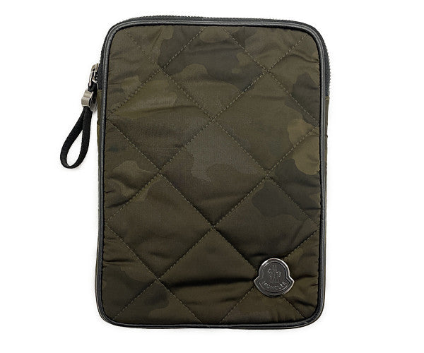 MONCLER モンクレール ナイロン iPadケース 中古  迷彩 カモフラージュ メンズ タブレットケース ポーチ