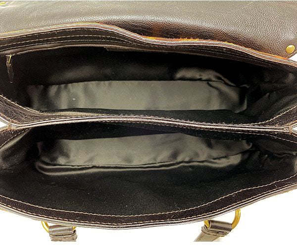 Yves Saint Laurent イヴサンローラン ハラコ ハンドバッグ 中古  レオパード ヒョウ柄 ブラウン ブランド レディース 鞄