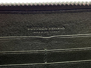 BOTTEGA VENETA ボッテガヴェネタ イントレチャート スタッズ ラウンドファスナー 長財布 中古  S01069201D カーキ メンズ 鋲 ウォレット ブランド おしゃれ