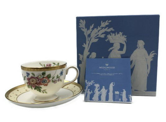 未使用品 Wedgwood ウェッジウッド グレイス ティー カップ＆ソーサー 中古  洋食器 ブランド 紅茶 花柄 おしゃれ かわいい