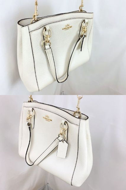 COACH コーチ ミネッタ クロスボディ 中古  F57847 2way ハンドバッグ ショルダーバッグ ホワイト 白