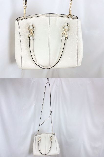 COACH コーチ ミネッタ クロスボディ 中古  F57847 2way ハンドバッグ ショルダーバッグ ホワイト 白
