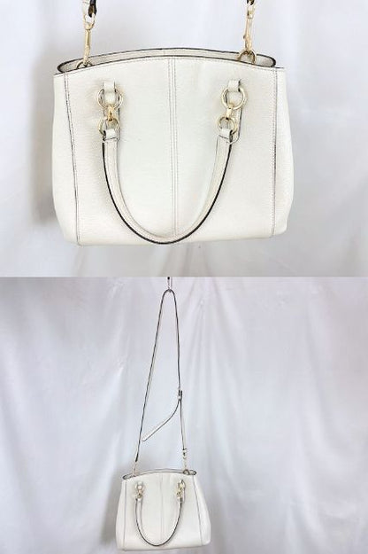 COACH コーチ ミネッタ クロスボディ 中古  F57847 2way ハンドバッグ ショルダーバッグ ホワイト 白