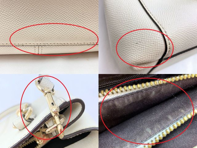 COACH コーチ ミネッタ クロスボディ 中古  F57847 2way ハンドバッグ ショルダーバッグ ホワイト 白