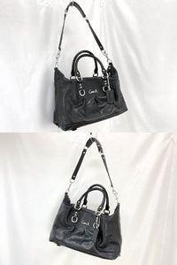 COACH コーチ アシュレイレザー サッチェル ハンドバッグ 中古  F15445 ブラック 黒 鞄 レディース ブランド おしゃれ