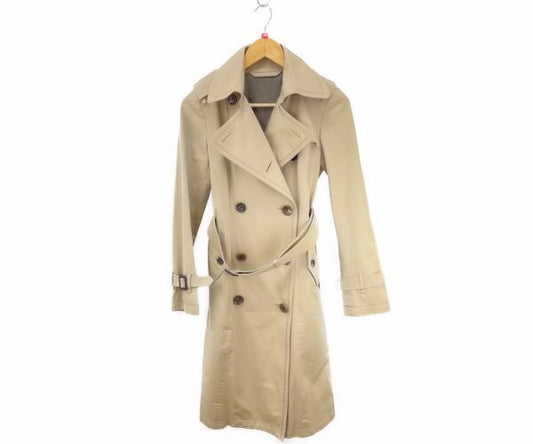 BURBERRY BLACK LABEL バーバリー ブラックレーベル コットン トレンチコート 40 中古  Lサイズ レディース ベージュ ブランド アウター おしゃれ
