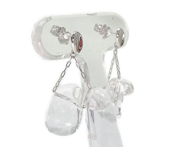 STAR JEWELRY スタージュエリー K10WG ドロップ ピアス 中古  クリア 透明 アクセサリー ホワイトゴールド 10金