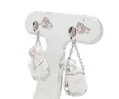 STAR JEWELRY スタージュエリー K10WG ドロップ ピアス 中古  クリア 透明 アクセサリー ホワイトゴールド 10金