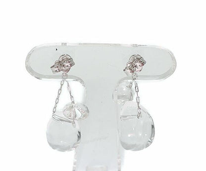 STAR JEWELRY スタージュエリー K10WG ドロップ ピアス 中古  クリア 透明 アクセサリー ホワイトゴールド 10金