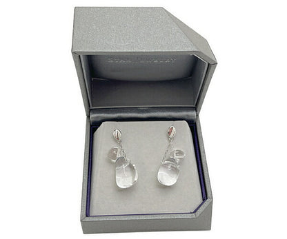 STAR JEWELRY スタージュエリー K10WG ドロップ ピアス 中古  クリア 透明 アクセサリー ホワイトゴールド 10金
