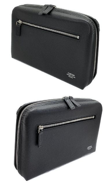 PORTER ポーター アベニュー レザー セカンドバッグ 中古  クラッチバッグ 吉田カバン 本革 ブラック 黒 メンズ 鞄