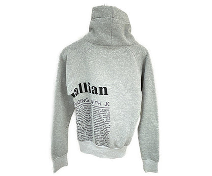 JOHN GALLIANO ジョンガリアーノ ハイネック スウェット Lサイズ 中古  グレー コットン トップス プリント モード おしゃれ