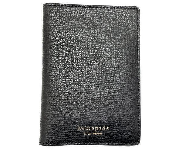 Kate spade ケイトスペード レザー パスポートケース 中古 ブラック 黒 本革 カードケース ブランド レディース おしゃれ