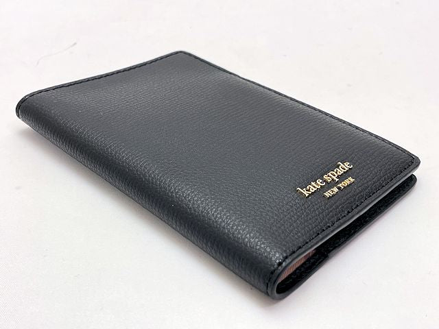 Kate spade ケイトスペード レザー パスポートケース 中古 ブラック 黒 本革 カードケース ブランド レディース おしゃれ
