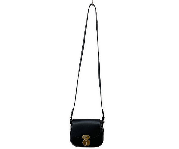 GIORGIO ARMANI ジョルジオアルマーニ レザー ショルダーバッグ 中古  ブラック 黒 ミニ 鞄 レディース おしゃれ ブランド