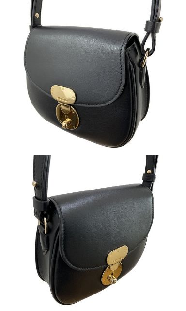 GIORGIO ARMANI ジョルジオアルマーニ レザー ショルダーバッグ 中古  ブラック 黒 ミニ 鞄 レディース おしゃれ ブランド