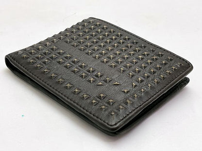 DIESEL ディーゼル HIRESH 二つ折り財布 中古  スタッズ 焦げ茶 ダークブラウン ウォレット メンズ ブランド
