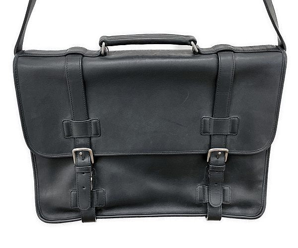 COACH コーチ レザー ブリーフケース 中古  5325 ビジネスバッグ 通勤 通学鞄 ブラック 黒 メンズ ブランド