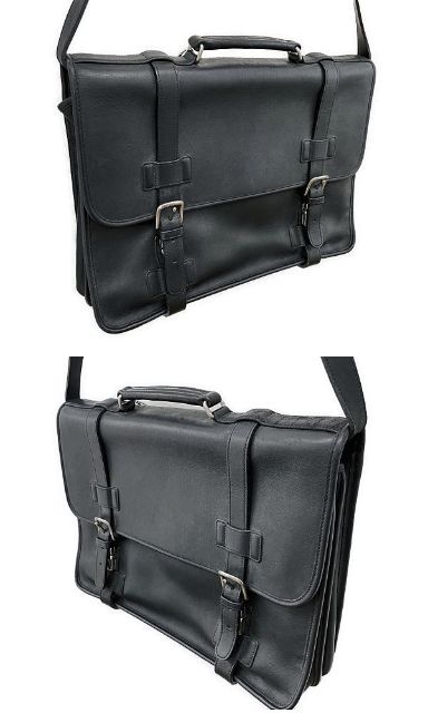 COACH コーチ レザー ブリーフケース 中古  5325 ビジネスバッグ 通勤 通学鞄 ブラック 黒 メンズ ブランド