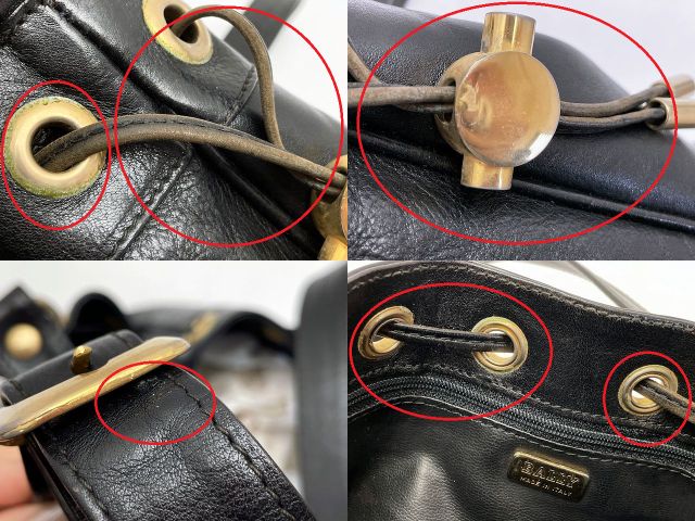 BALLY バリー レザー 巾着 ショルダーバッグ 中古  ブラック 黒 ブランド 鞄 レディース おしゃれ