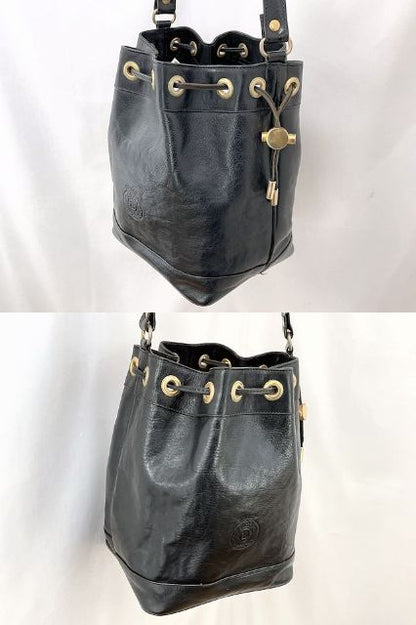 BALLY バリー レザー 巾着 ショルダーバッグ 中古  ブラック 黒 ブランド 鞄 レディース おしゃれ