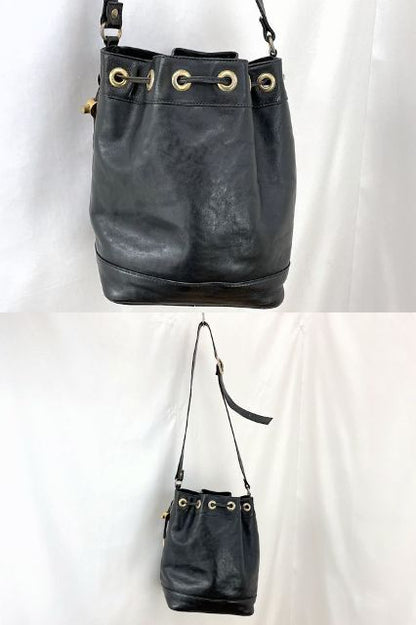 BALLY バリー レザー 巾着 ショルダーバッグ 中古  ブラック 黒 ブランド 鞄 レディース おしゃれ