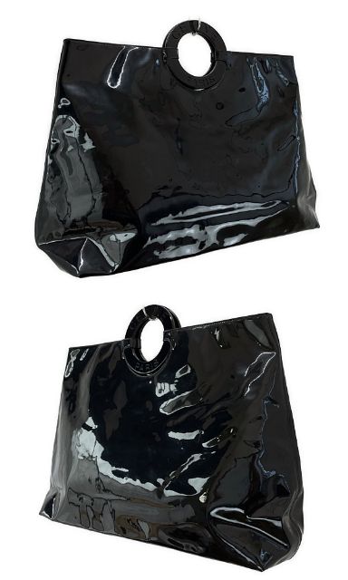 CELINE セリーヌ エナメル トートバッグ 中古  ブラック 黒 大きめ シンプル ブランド レディース 鞄 おしゃれ