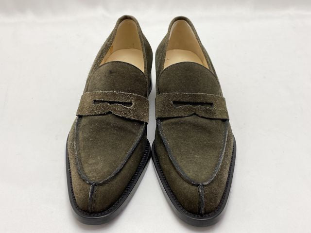 miu miu ミュウミュウ スウェード ローファー 約23.5cm 中古  カーキ スエード 37 レディース ブランド 靴 シューズ