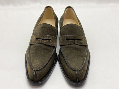 miu miu ミュウミュウ スウェード ローファー 約23.5cm 中古  カーキ スエード 37 レディース ブランド 靴 シューズ
