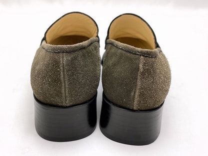 miu miu ミュウミュウ スウェード ローファー 約23.5cm 中古  カーキ スエード 37 レディース ブランド 靴 シューズ