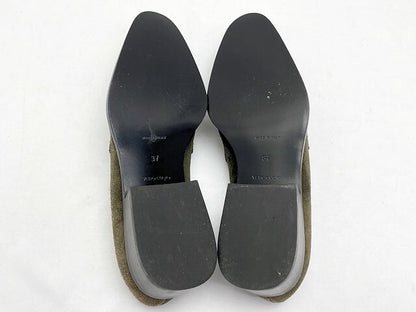 miu miu ミュウミュウ スウェード ローファー 約23.5cm 中古  カーキ スエード 37 レディース ブランド 靴 シューズ