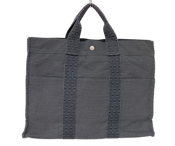 HERMES エルメス エールライン トート MM 中古  100951M トートバッグ 鞄 グレー キャンバス ユニセックス