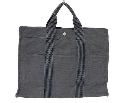 HERMES エルメス エールライン トート MM 中古  100951M トートバッグ 鞄 グレー キャンバス ユニセックス
