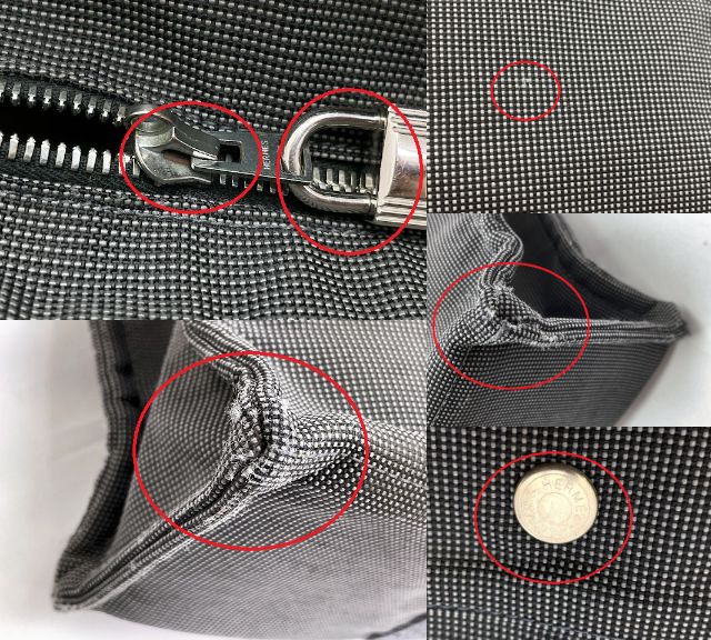 HERMES エルメス エールライン トート MM 中古  100951M トートバッグ 鞄 グレー キャンバス ユニセックス