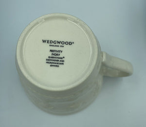 未使用品 Wedgwood フェスティビティ ペア マグカップ 中古 ウェッジウッド コップ 洋食器 アイボリー ブルー ブランド