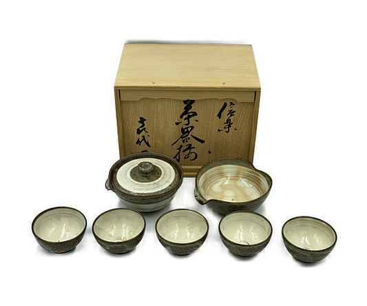 未使用品 信楽焼 茶器揃 5客 セット 中古  和食器 お茶 陶器 おしゃれ 和風