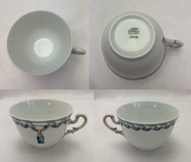 未使用品 Richard Ginori フィオッコグレース カップ＆ソーサー ペア 中古  リチャードジノリ 洋食器 ブランド 紅茶 ティー 2客