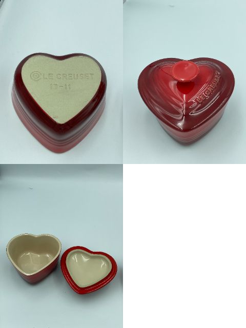 未使用品 LE CREUSET ラムカン ダムール セット 中古  ル・クルーゼ ハート ホーローウェア 洋食器 かわいい キッチン