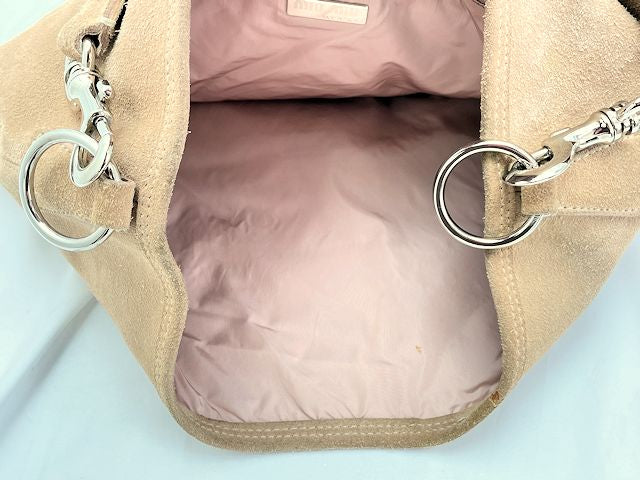miu miu ミュウミュウ スウェード セミショルダーバッグ 中古  ワンショルダー ベージュ 鞄 レディース ブランド