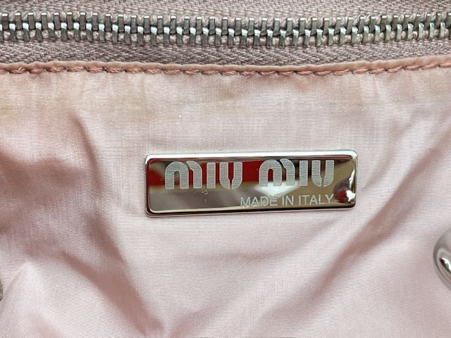 miu miu ミュウミュウ スウェード セミショルダーバッグ 中古  ワンショルダー ベージュ 鞄 レディース ブランド