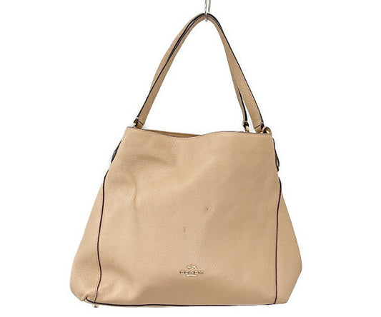 COACH コーチ イーディ 31 ショルダーバッグ 中古  ベージュ レザー トート ハンド レディース 鞄 ブランド