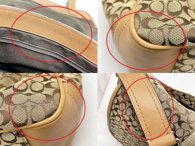 COACH コーチ ミニシグネチャー ボヤージュ ショルダーバッグ 中古  F70182 ベージュ キャンバス 鞄 ブランド おしゃれ